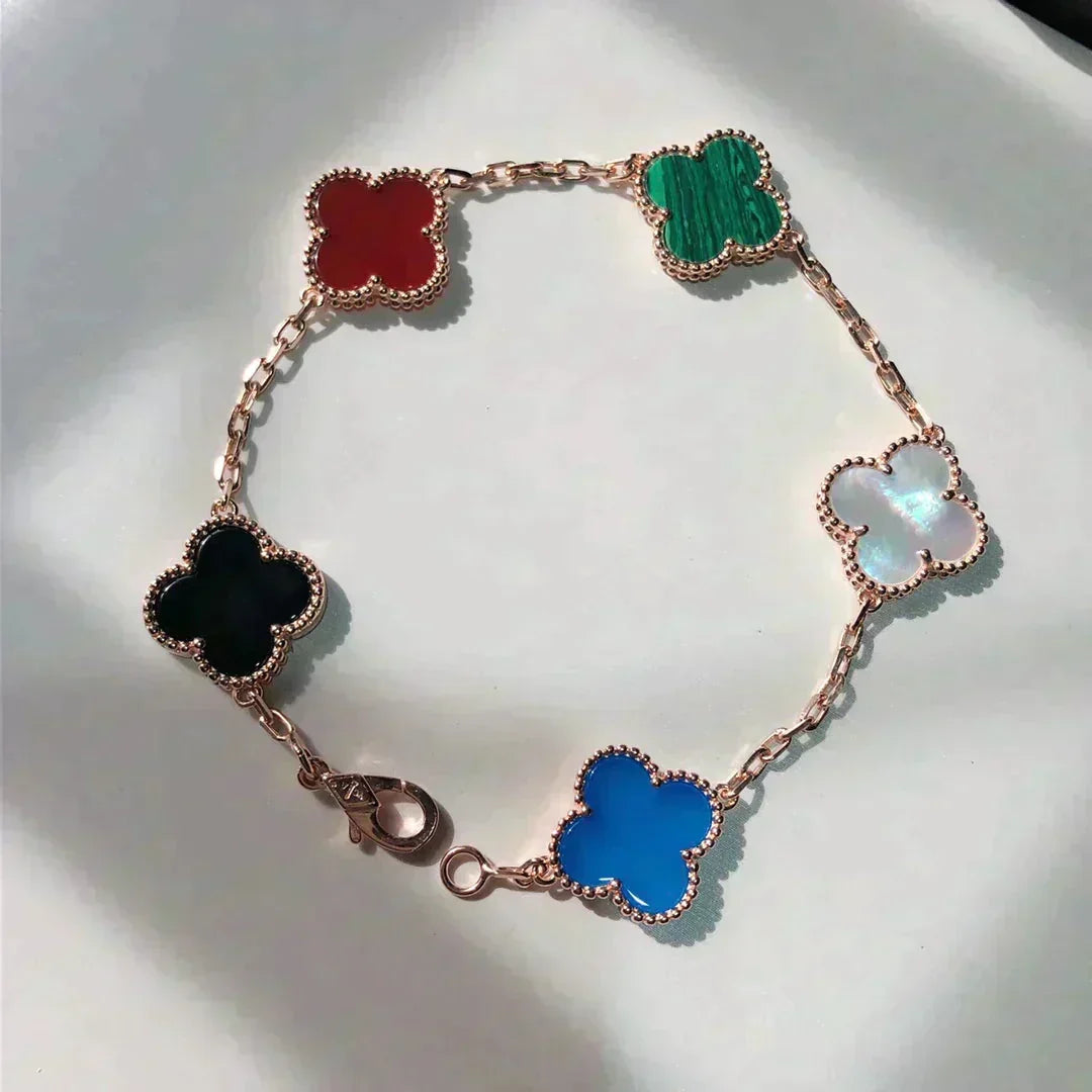 [⭐Renara]CLOVER 5 MOTIFS MULTICOLOR BRACELET