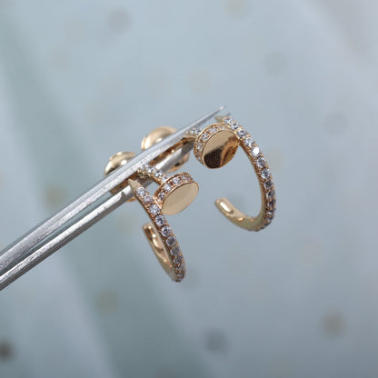 [⭐Renara]JUSTE EARRINGS 12.75MM PINK GOLD DIAMOND