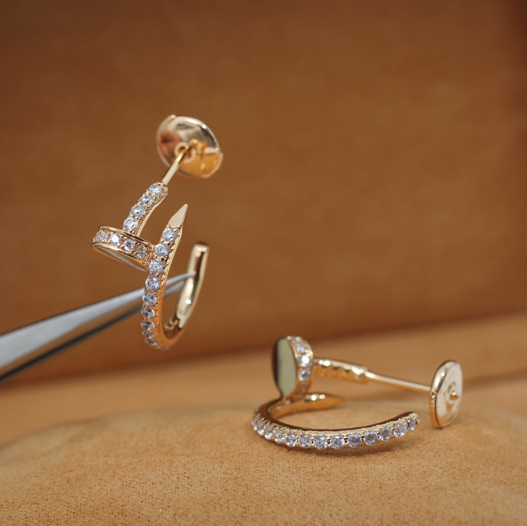 [⭐Renara]JUSTE EARRINGS 12.75MM PINK GOLD DIAMOND