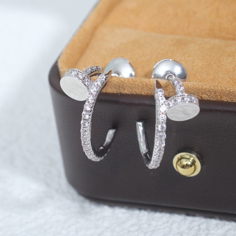 [⭐Renara]JUSTE EARRINGS 12.75MM SILVER DIAMOND