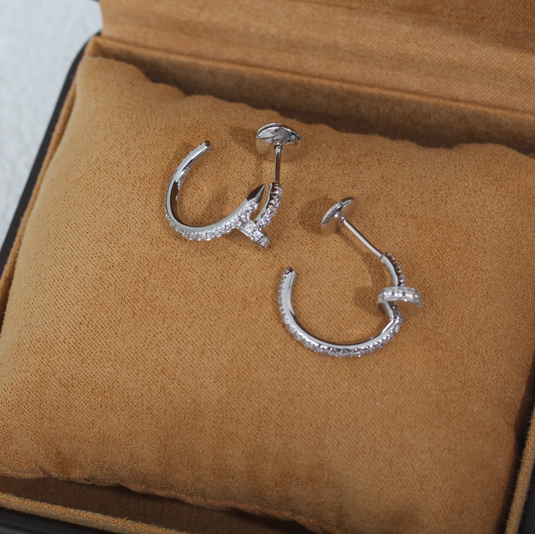 [⭐Renara]JUSTE EARRINGS 12.75MM SILVER DIAMOND