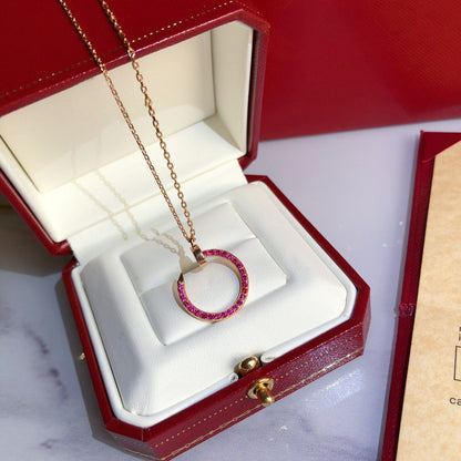 [⭐Renara]JUSTE NECKLACE GOLD RED DIAMONDS