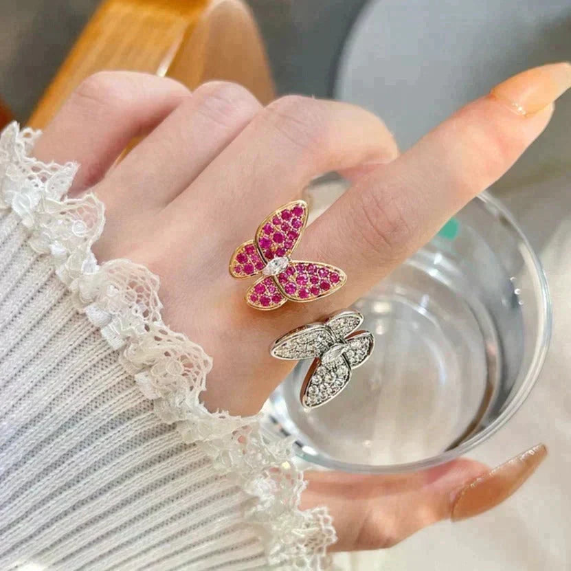 [⭐Renara]TWIN BUTTERFLY DIAMOND RING