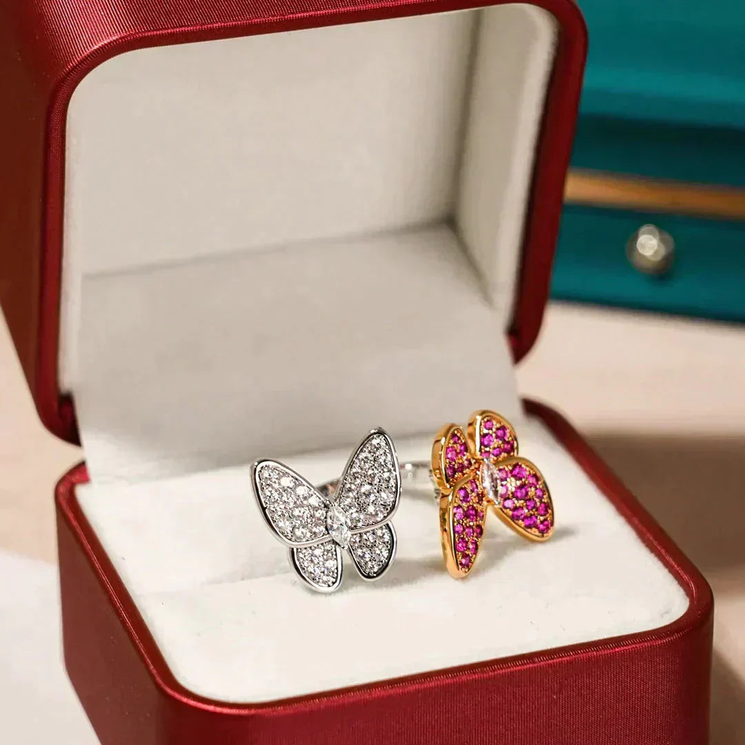 [⭐Renara]TWIN BUTTERFLY DIAMOND RING