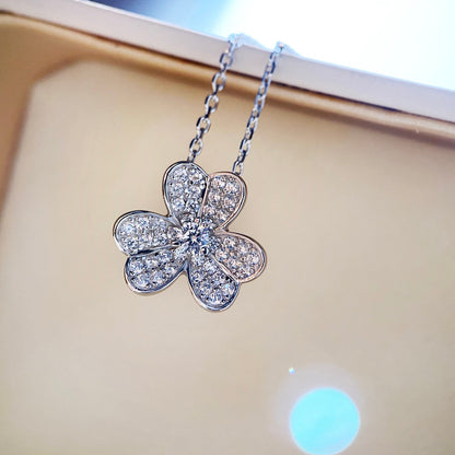 [⭐Renara]CLOVER DIAMOND NECKLACE SILVER