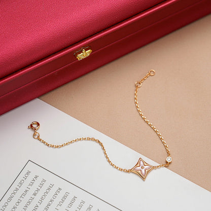 [⭐Renara]STAR 1 DIAMOND PINK GOLD BRACELET