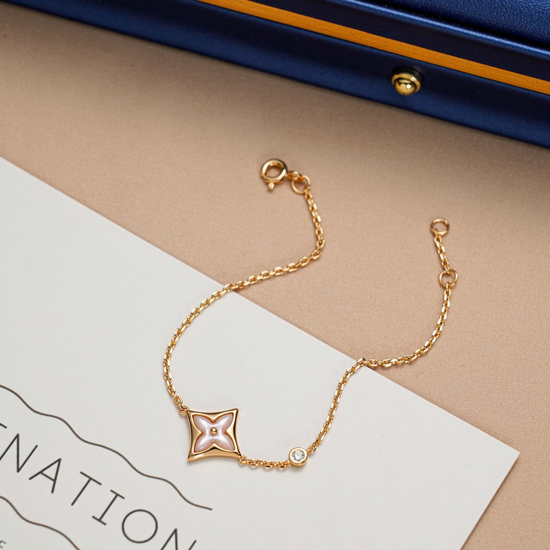 [⭐Renara]STAR 1 DIAMOND PINK GOLD BRACELET