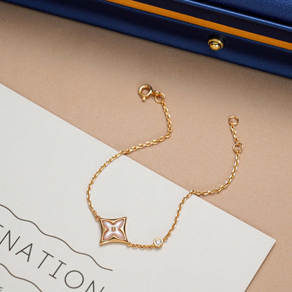 [⭐Renara]STAR 1 DIAMOND PINK GOLD BRACELET
