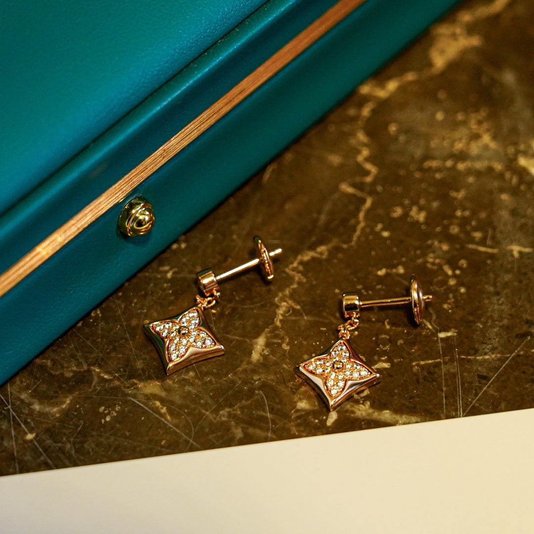 [⭐Renara]STAR DIAMONDS EARRINGS GOLD