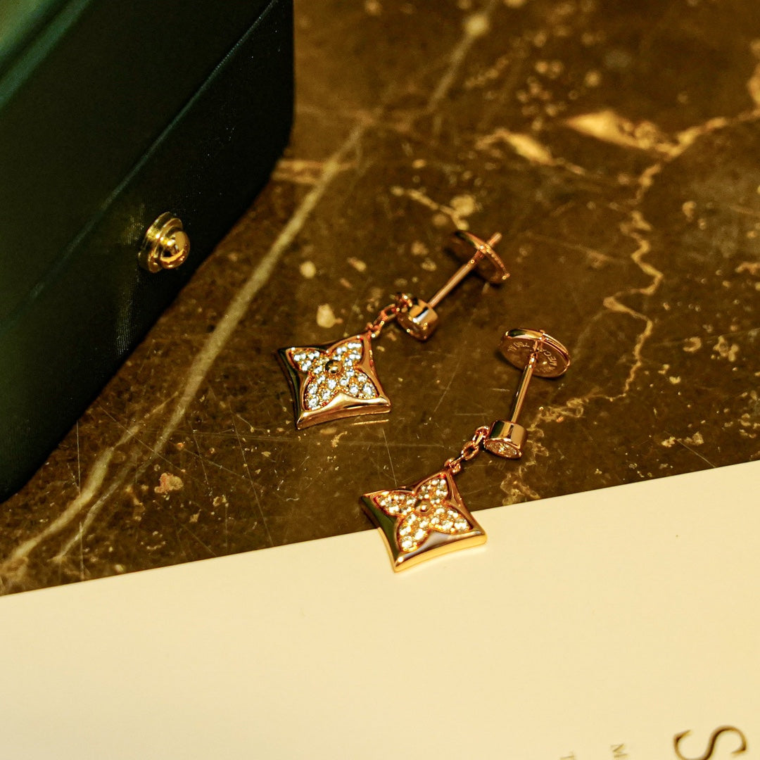 [⭐Renara]STAR DIAMONDS EARRINGS GOLD