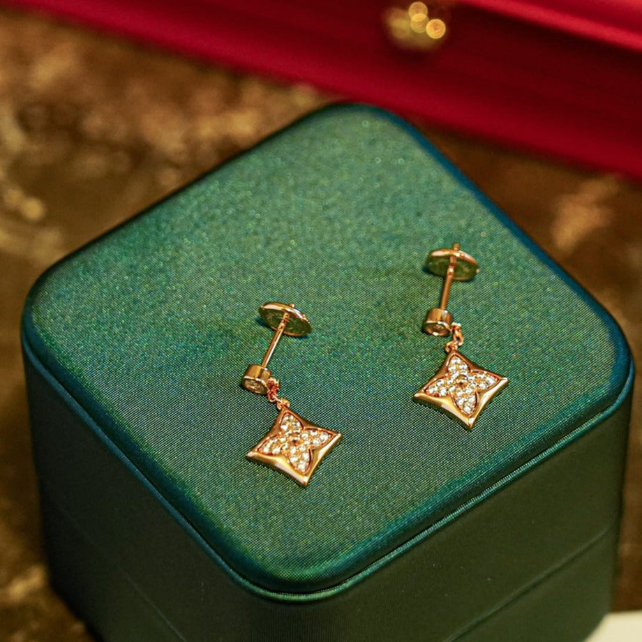 [⭐Renara]STAR DIAMONDS EARRINGS GOLD