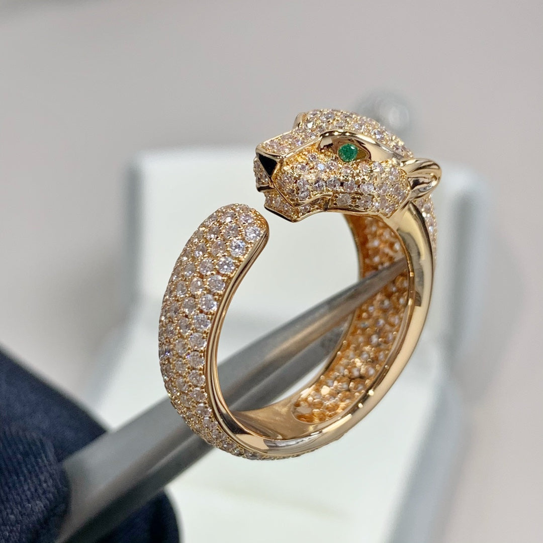 [⭐Renara]PANTHERE PINK GOLD DIAMOND RING