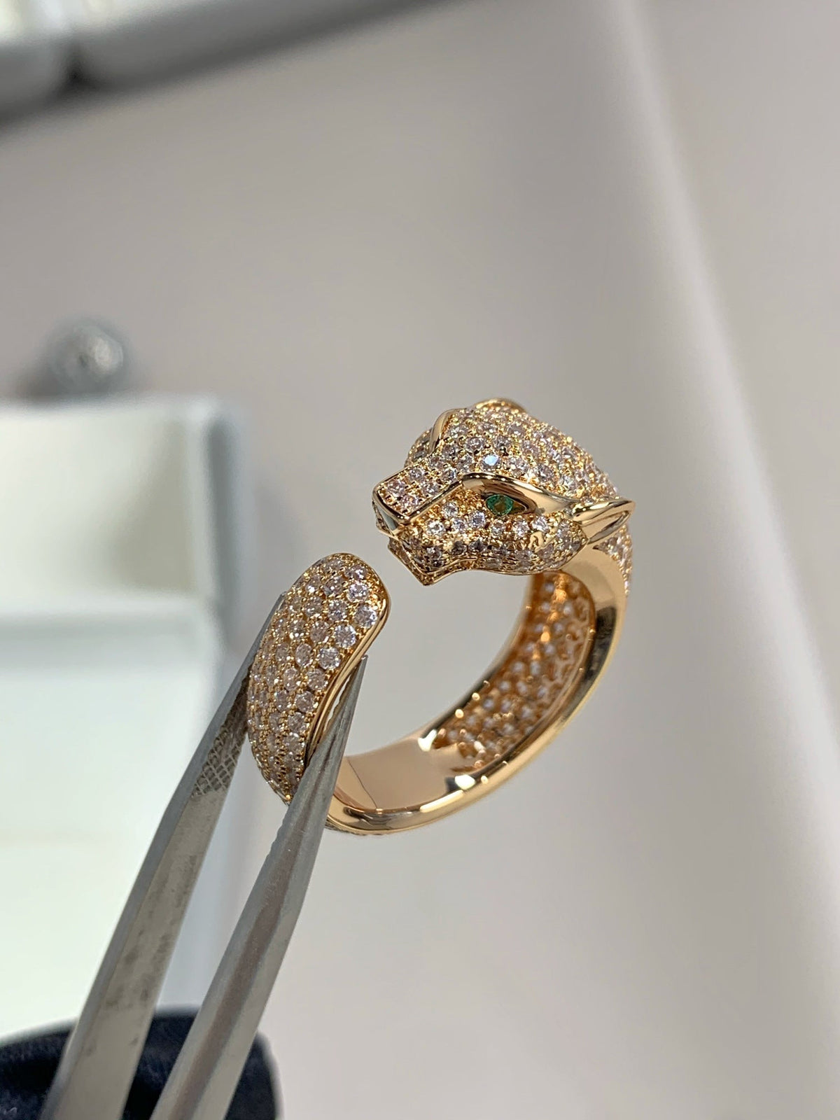 [⭐Renara]PANTHERE PINK GOLD DIAMOND RING