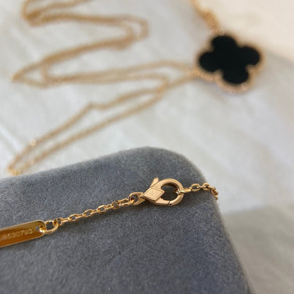 [⭐Renara]CLOVER 25MM NECKLACE GOLD ONYX
