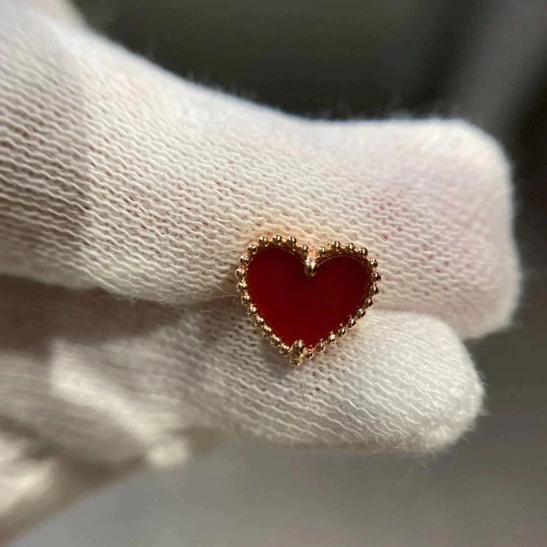 [⭐Renara]HEART CARNELIAN STUD EARRINGS