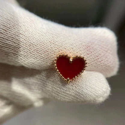 [⭐Renara]HEART CARNELIAN STUD EARRINGS
