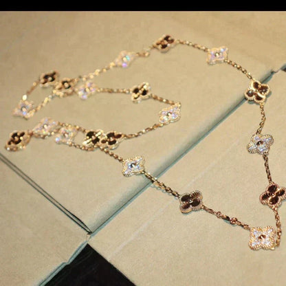 [⭐Renara]CLOVER 20 MOTIFS LASER DIAMOND NECKLACE