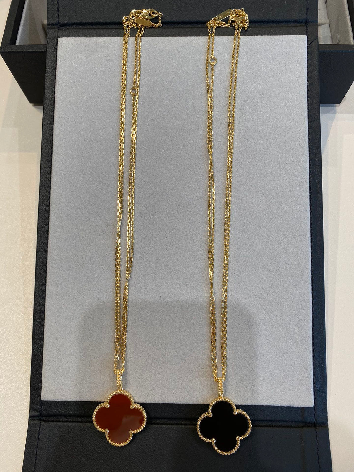 [⭐Renara]CLOVER 25MM NECKLACE GOLD CARNELIAN
