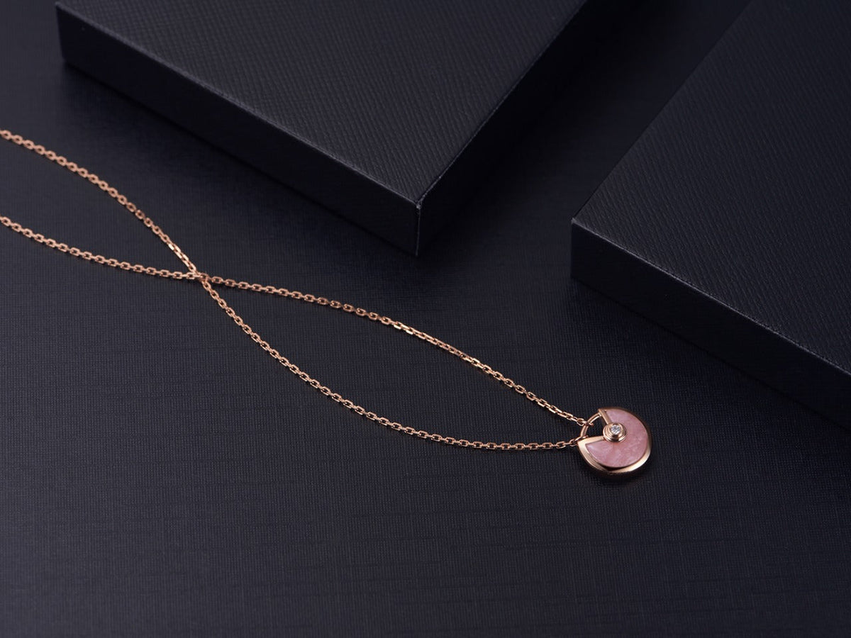 [⭐Renara]AMULETTE ROSE GOLD PINK MOP NECKLACE