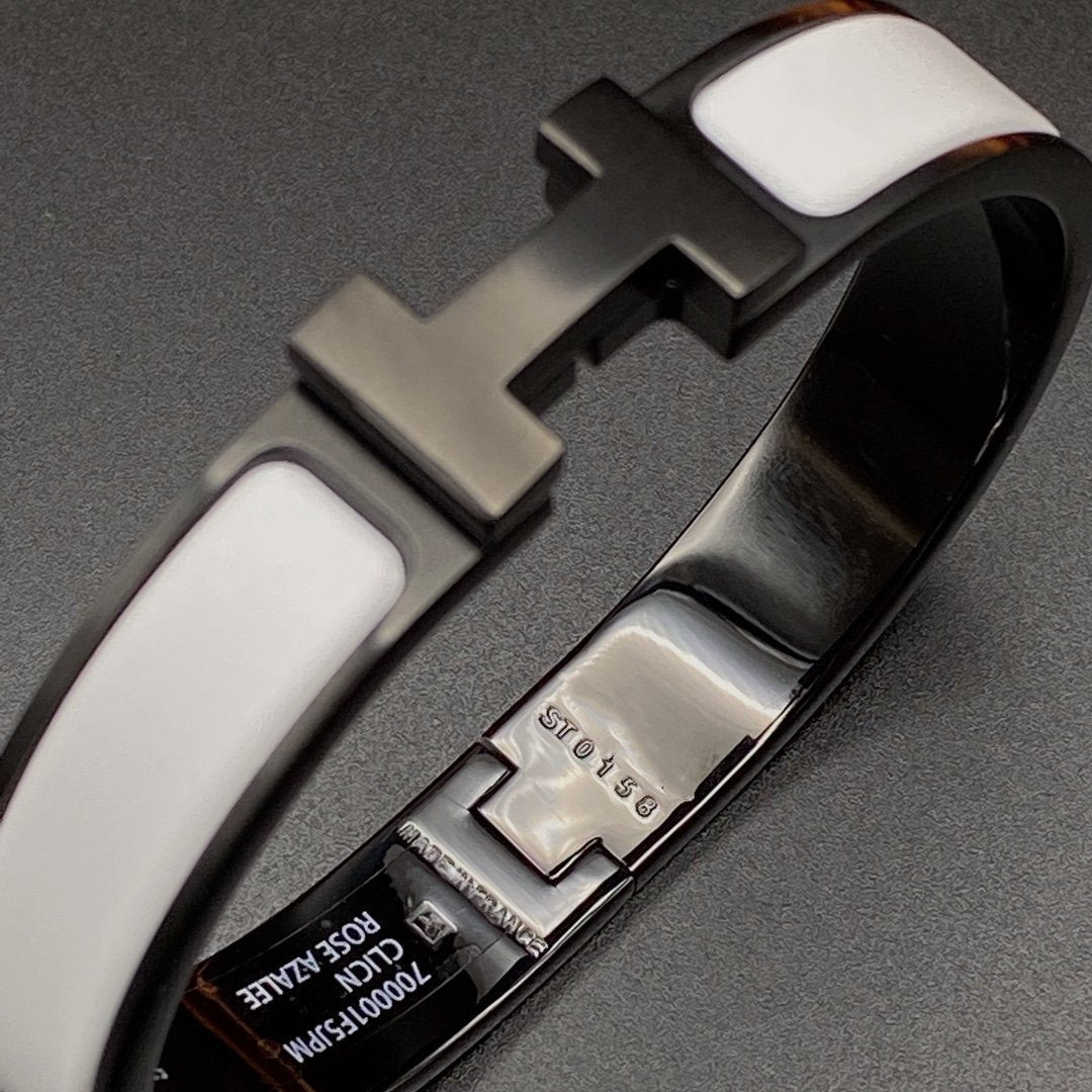 [⭐Renara]H BRACELET 12MM BLACK WHITE CERAMIC