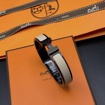 [⭐Renara]H BRACELET 12MM BLACK BEIGE CERAMIC