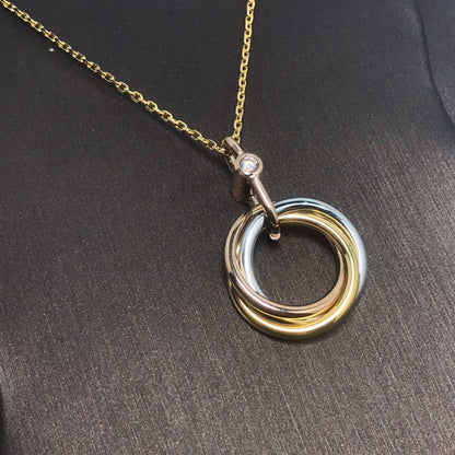 [⭐Renara]TRINITY SILVER GOLD PINK GOLD NECKLACE