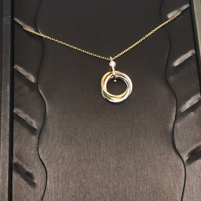 [⭐Renara]TRINITY SILVER GOLD PINK GOLD NECKLACE