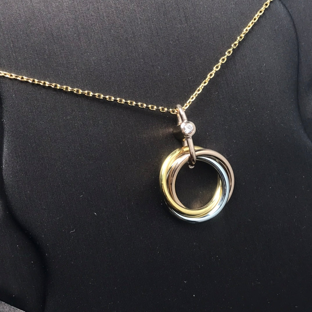 [⭐Renara]TRINITY SILVER GOLD PINK GOLD NECKLACE