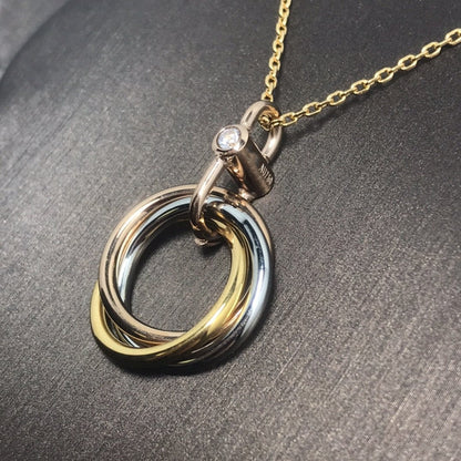 [⭐Renara]TRINITY SILVER GOLD PINK GOLD NECKLACE