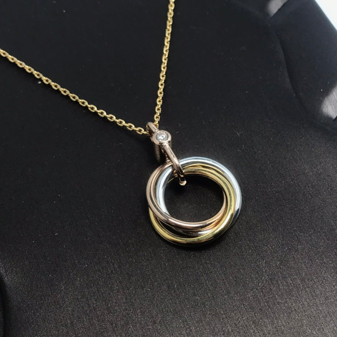 [⭐Renara]TRINITY SILVER GOLD PINK GOLD NECKLACE