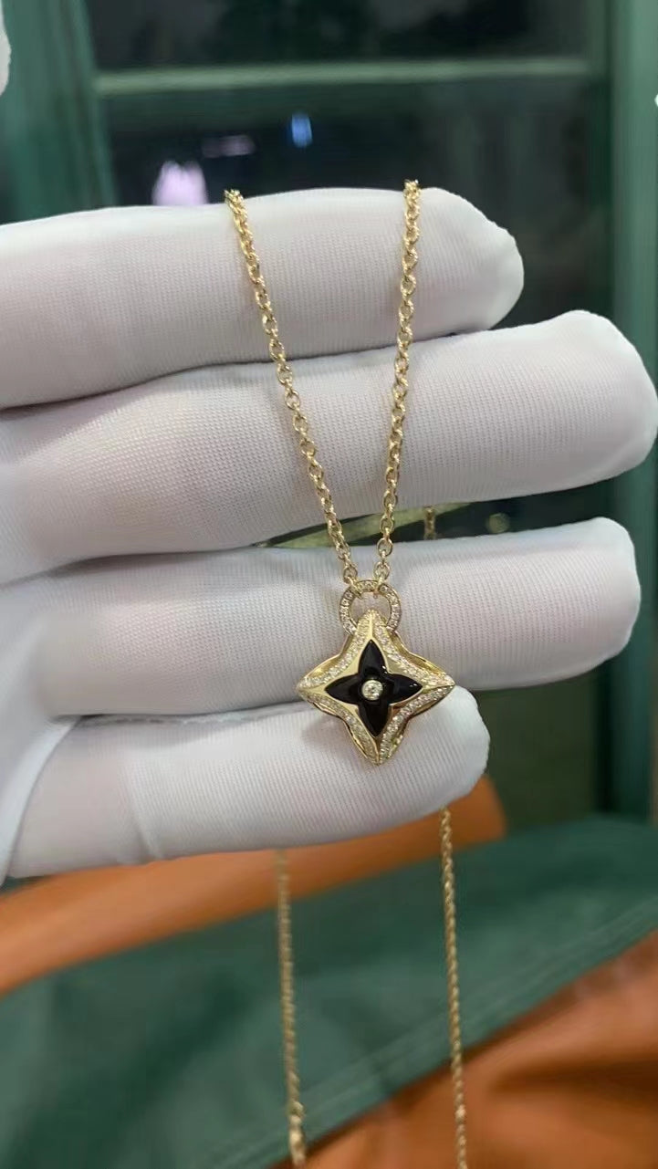 [⭐Renara]STAR PEDANT PINK GOLD DIAMOND NECKLACE