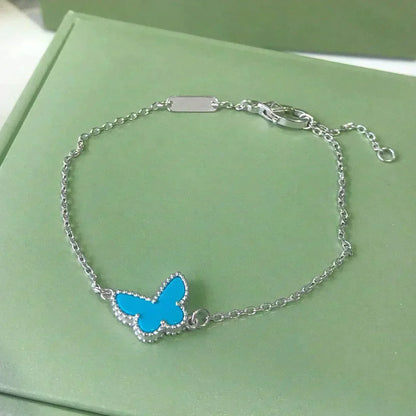 [⭐Renara]BUTTERFLY TURQUOISE BUTTERFLY BRACELET SILVER