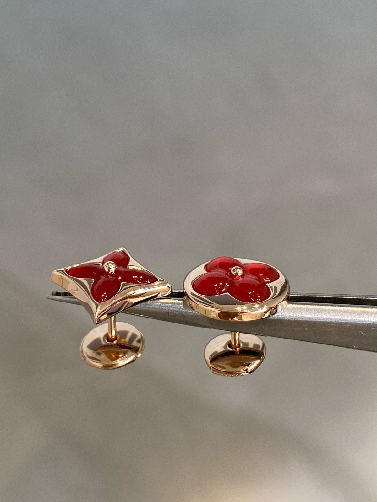 [⭐Renara]STAR AND SUN PINK GOLD CARNELIAN STUD EARRINGS