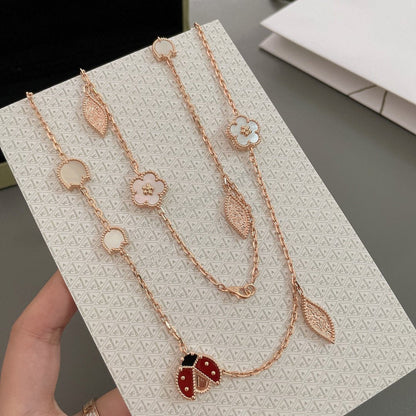 [⭐Renara]LUCKY SPRING 15 MOTIFS ROSE GOLD NECKLACE