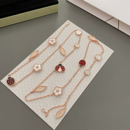 [⭐Renara]LUCKY SPRING 15 MOTIFS ROSE GOLD NECKLACE