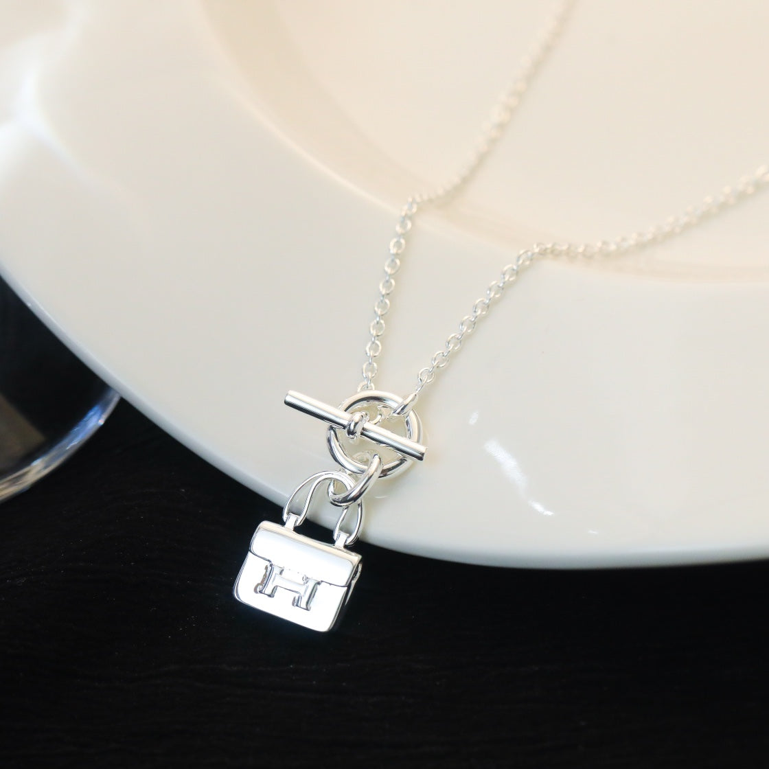 [⭐Renara]POP H PEDANT SILVER NECKLACE