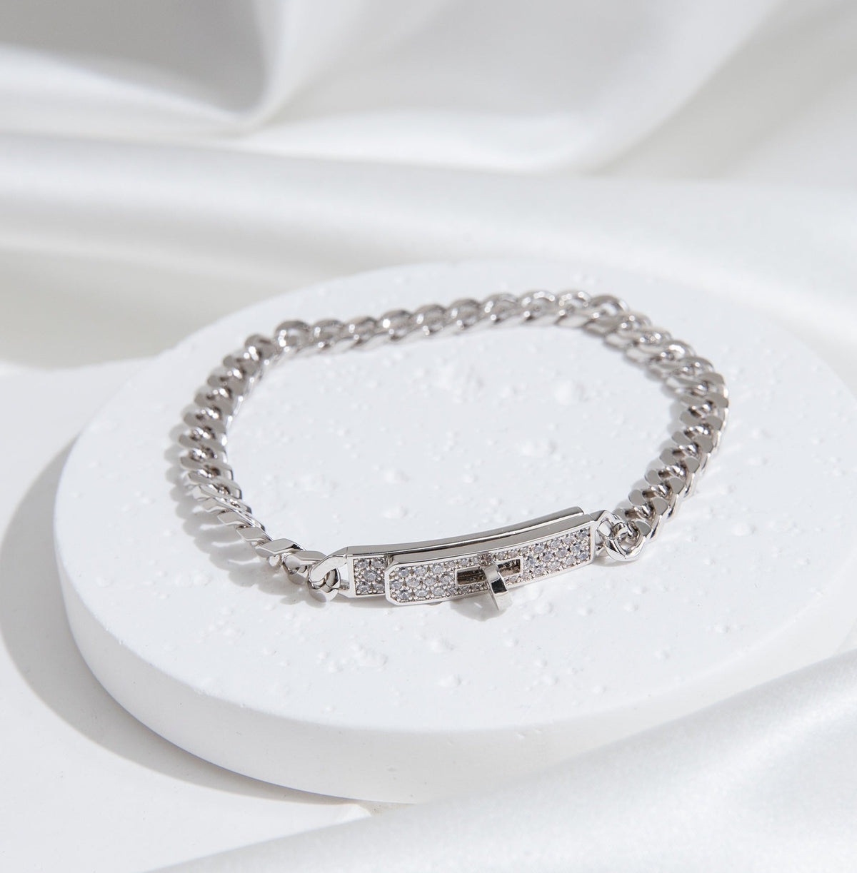 [⭐Renara]KELLY CHAIN SILVER DIAMOND BRACELET