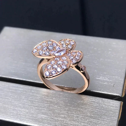 [⭐Renara]BUTTERFLY PINK GOLD DIAMOND RING
