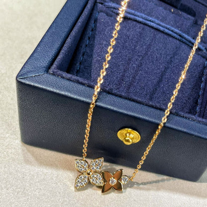 [⭐Renara]STAR BLOSSOM NECKLACE PINK GOLD DIAMONDS