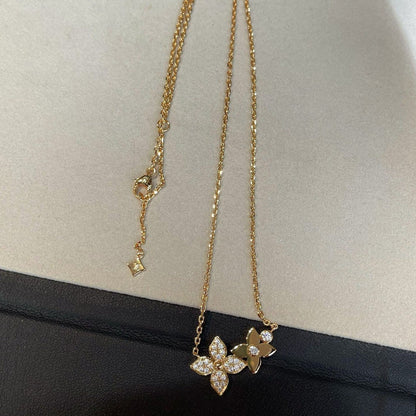 [⭐Renara]STAR BLOSSOM NECKLACE PINK GOLD DIAMONDS