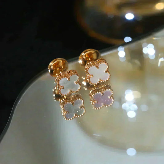 [⭐Renara]CLOVER MINI 9.5MM WHITE MOP EARRINGS