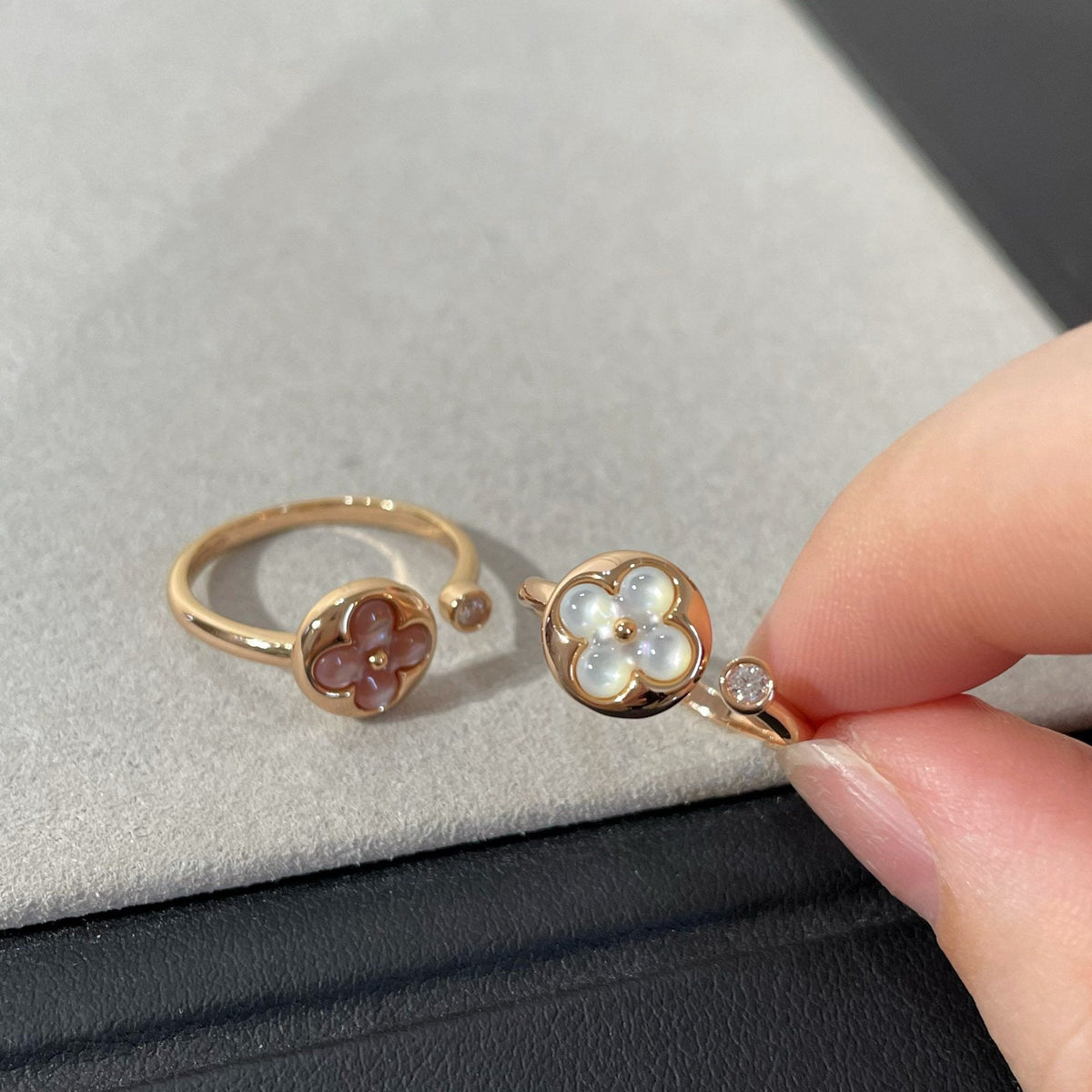 [⭐Renara]SUN 1 DIAMOND PINK MOP RING