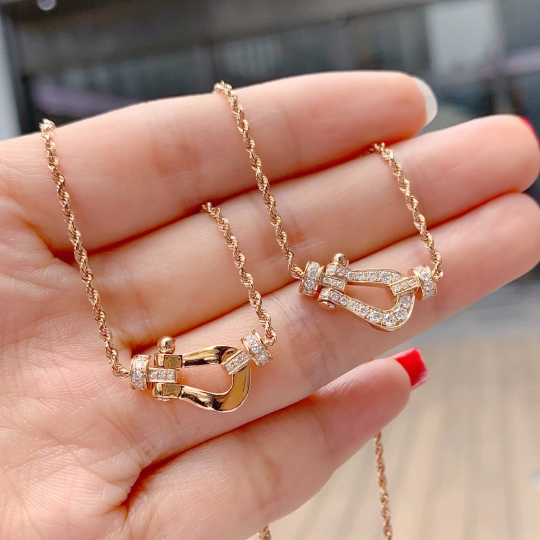 [⭐Renara]FORCE 10 PINK GOLD DIAMOND NECKLACE