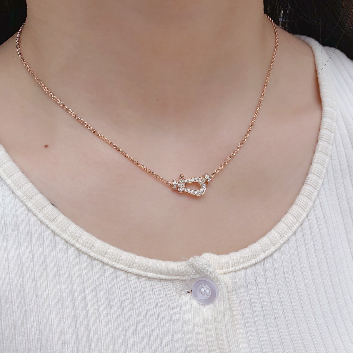 [⭐Renara]FORCE 10 PINK GOLD DIAMOND NECKLACE