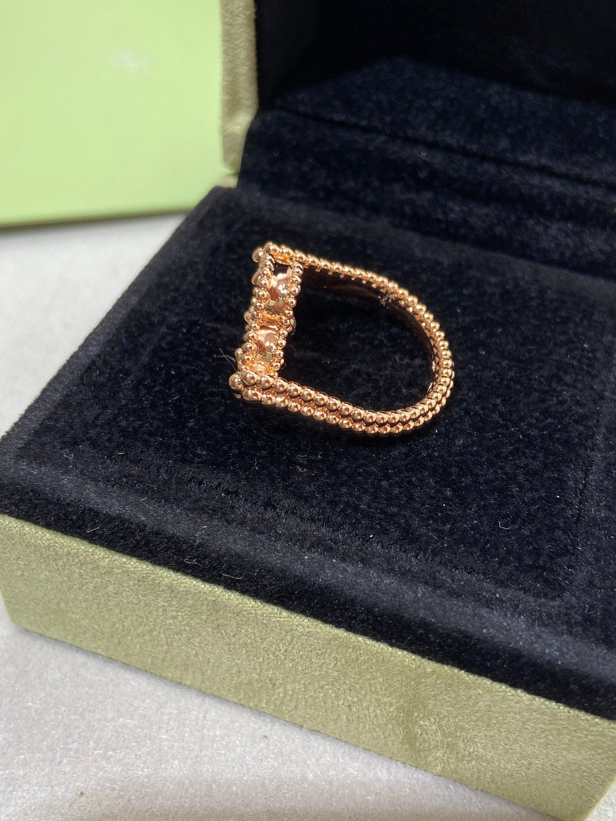 [⭐Renara]CLOVER RIVERSIBLE ROSE GOLD RING