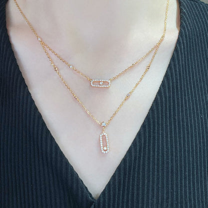 [⭐Renara]MOVE 2 ROW DIAMOND NECKLACE