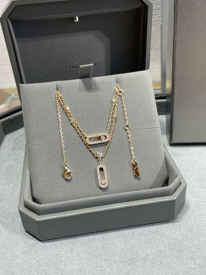 [⭐Renara]MOVE 2 ROW DIAMOND NECKLACE
