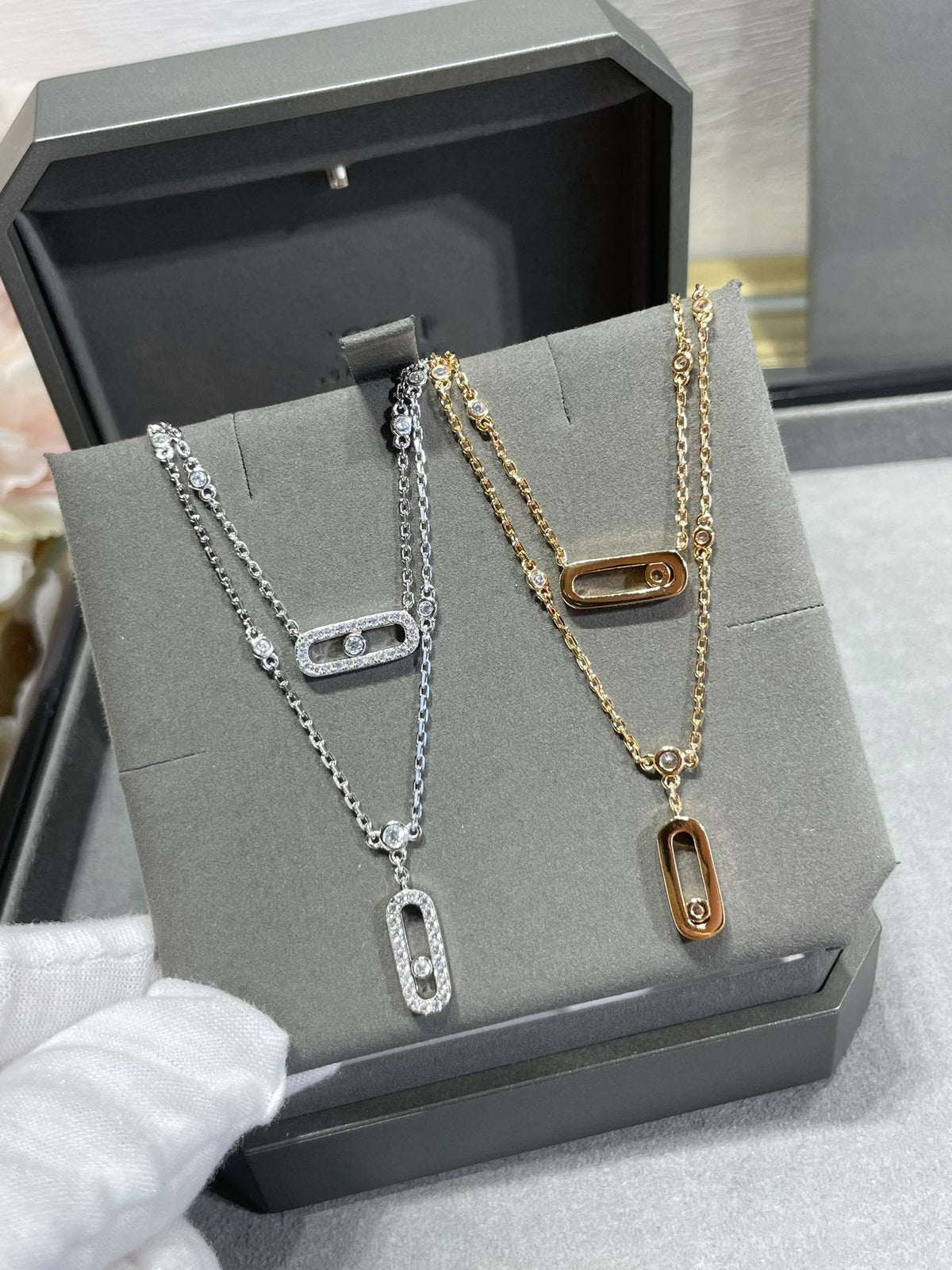 [⭐Renara]MOVE 2 ROW DIAMOND NECKLACE