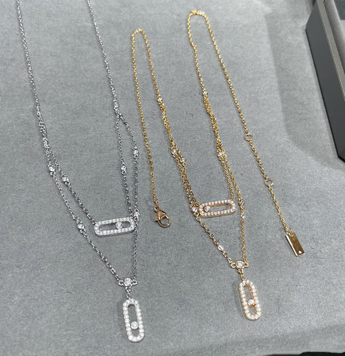 [⭐Renara]MOVE 2 ROW DIAMOND NECKLACE