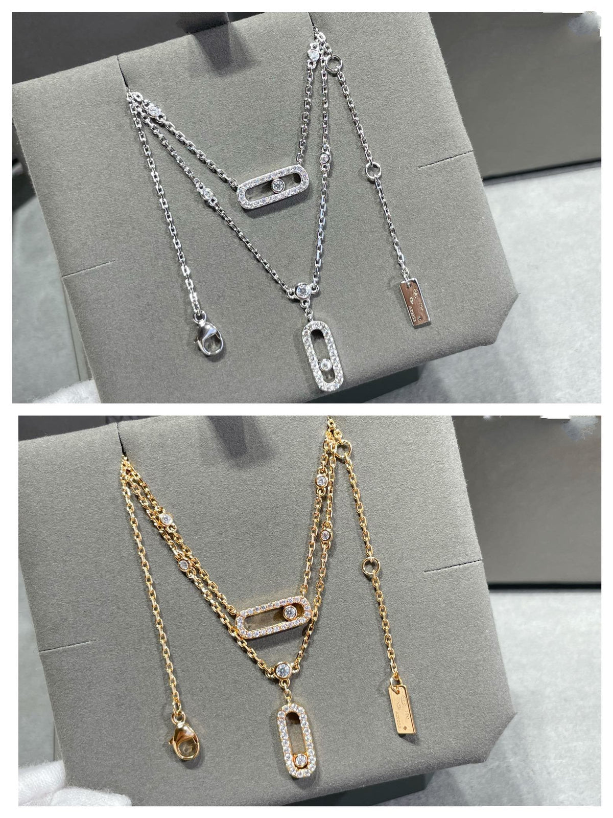 [⭐Renara]MOVE 2 ROW DIAMOND NECKLACE